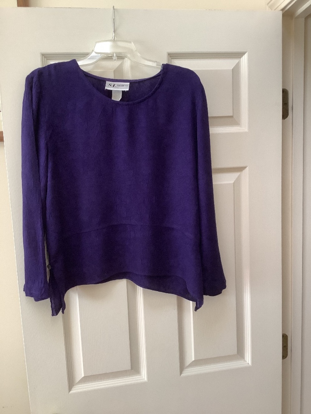S L Fashions purple top. Size 12